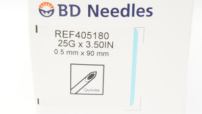 BD 405180 Spinal Ndle Quicke Type Point 25G x 3-1/2inch - Box of 25